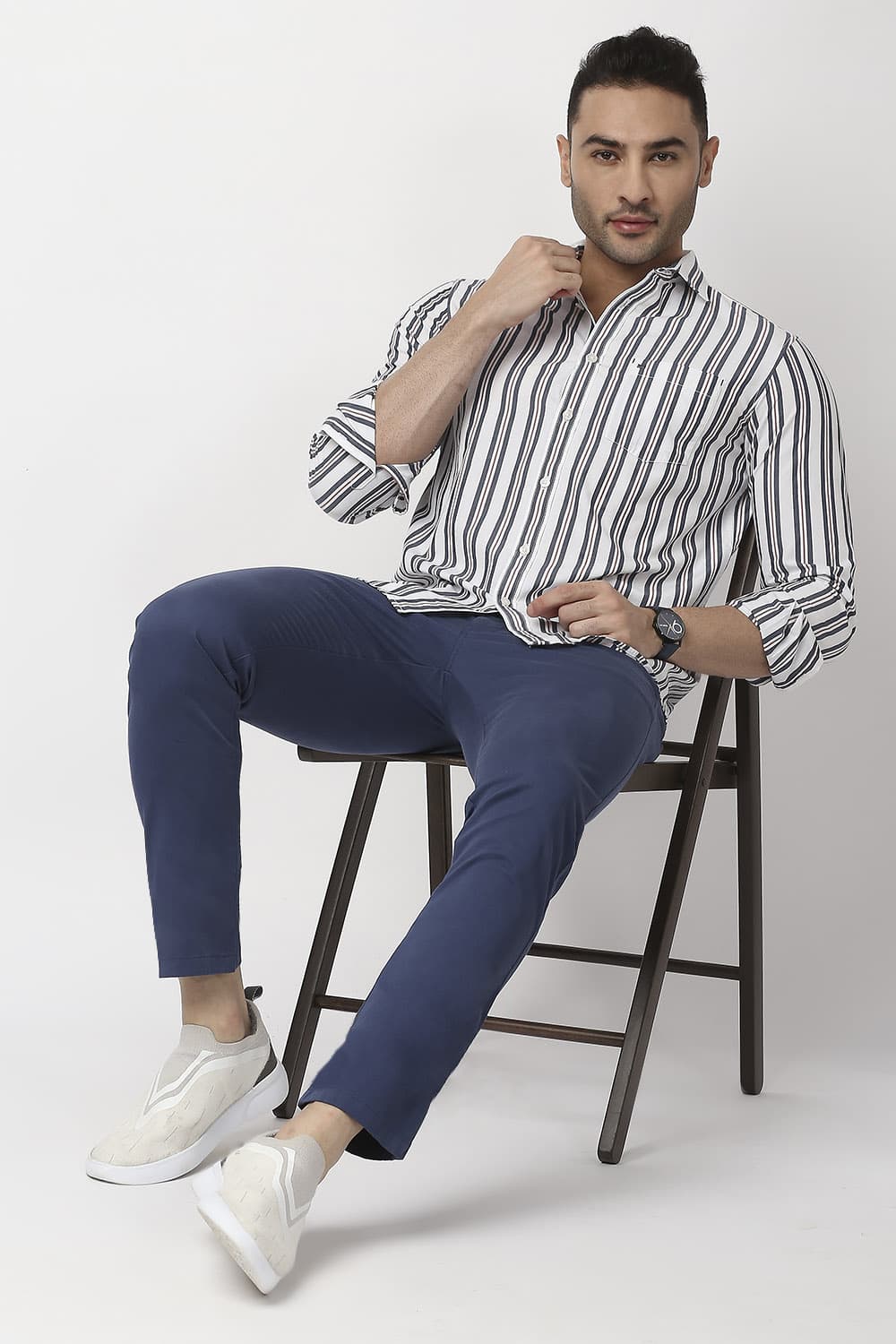 Slim Fit Cotton Stripe Shirt