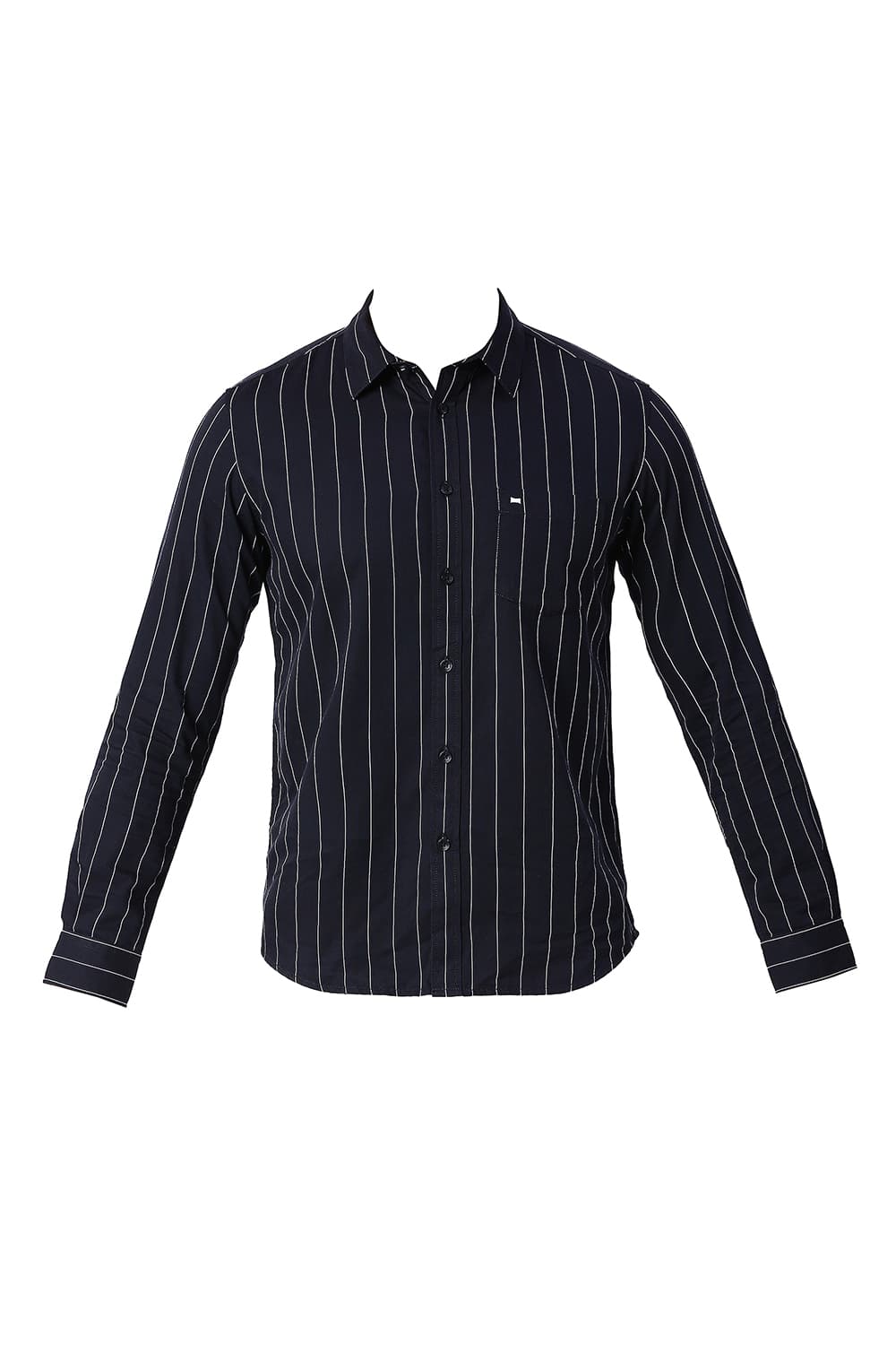 BASICS SLIM FIT COTTON TWILL STRIPE SHIRT