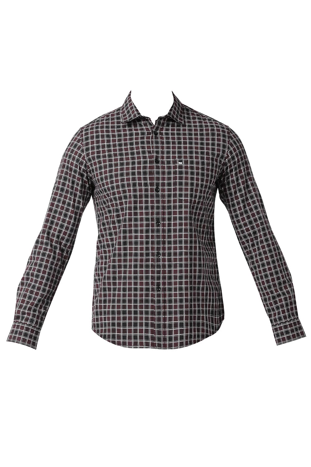 BASICS SLIM FIT COTTON CHECKS SHIRT