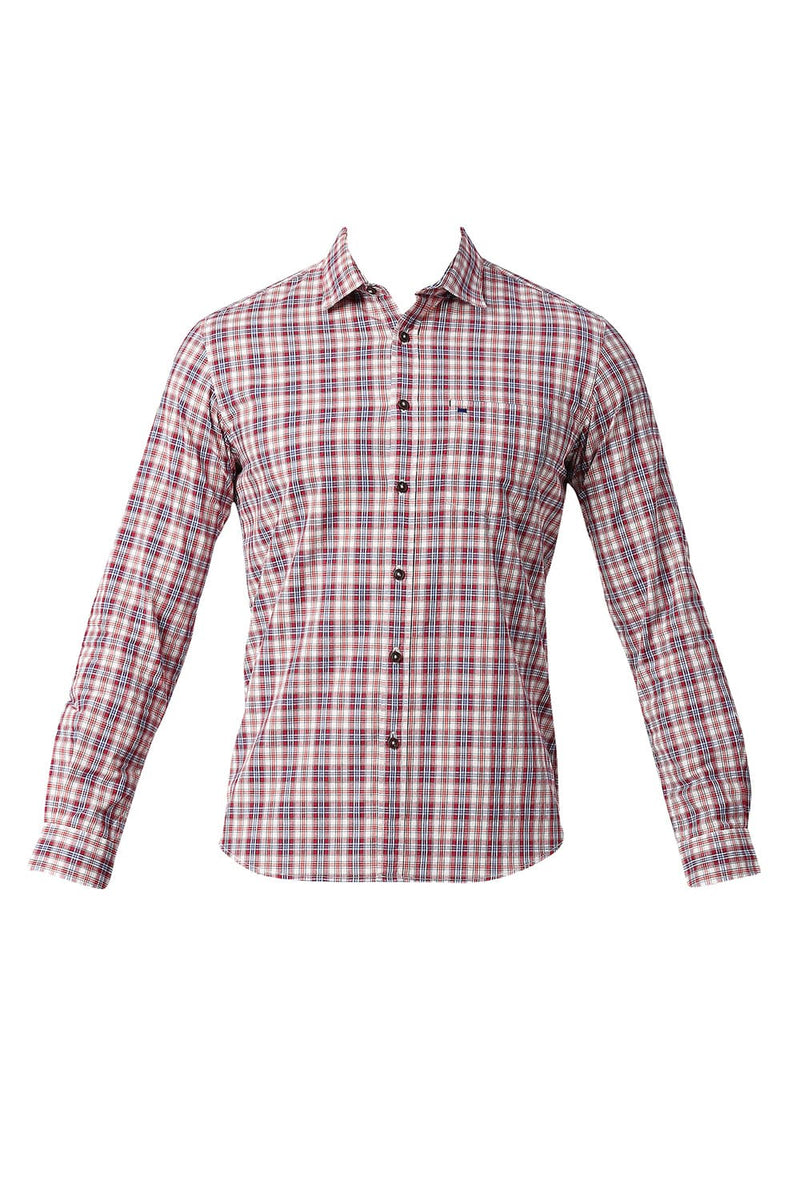 BASICS SLIM FIT COTTON CHECKS HALFSLEEVES SHIRT