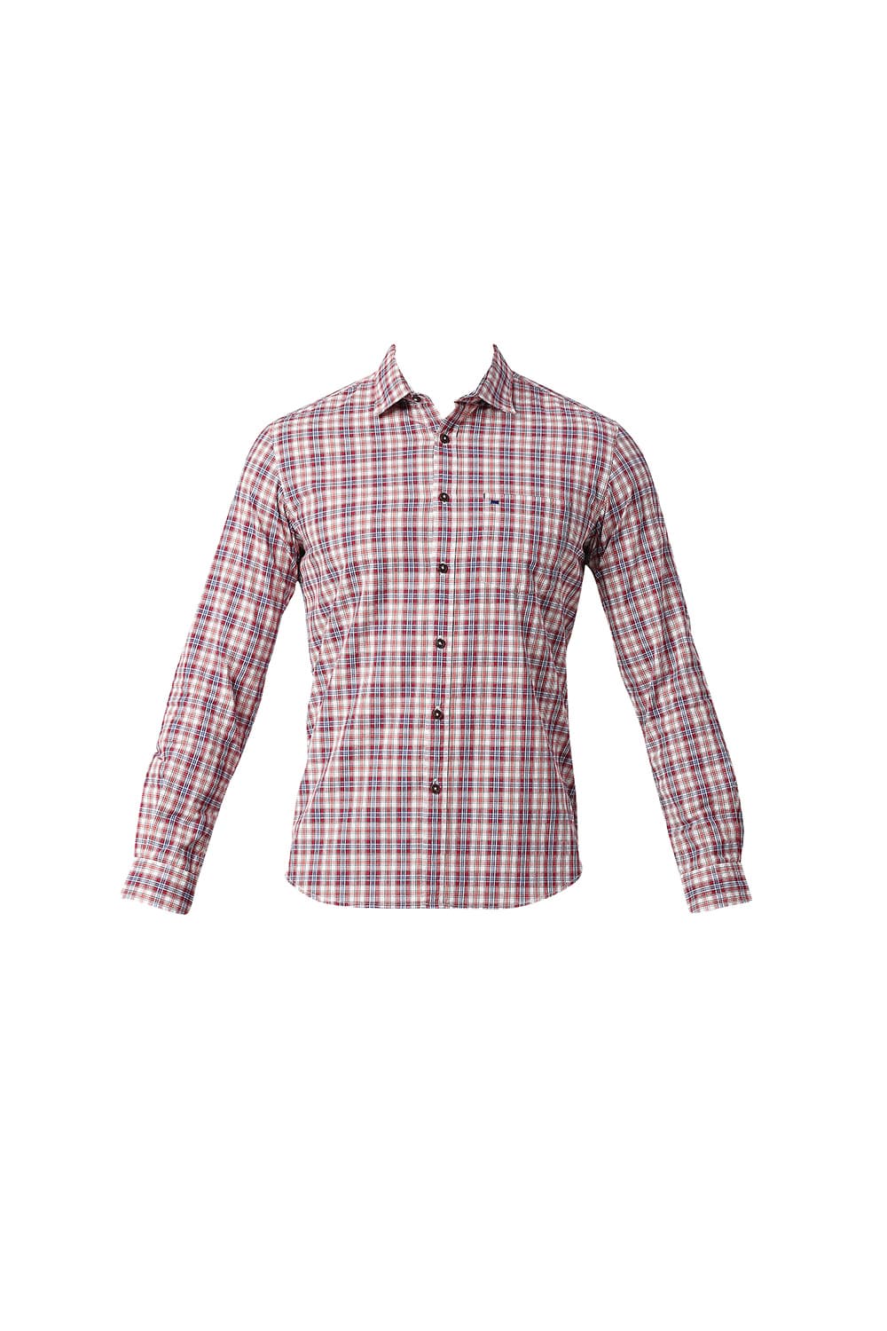 BASICS SLIM FIT COTTON CHECKS SHIRT