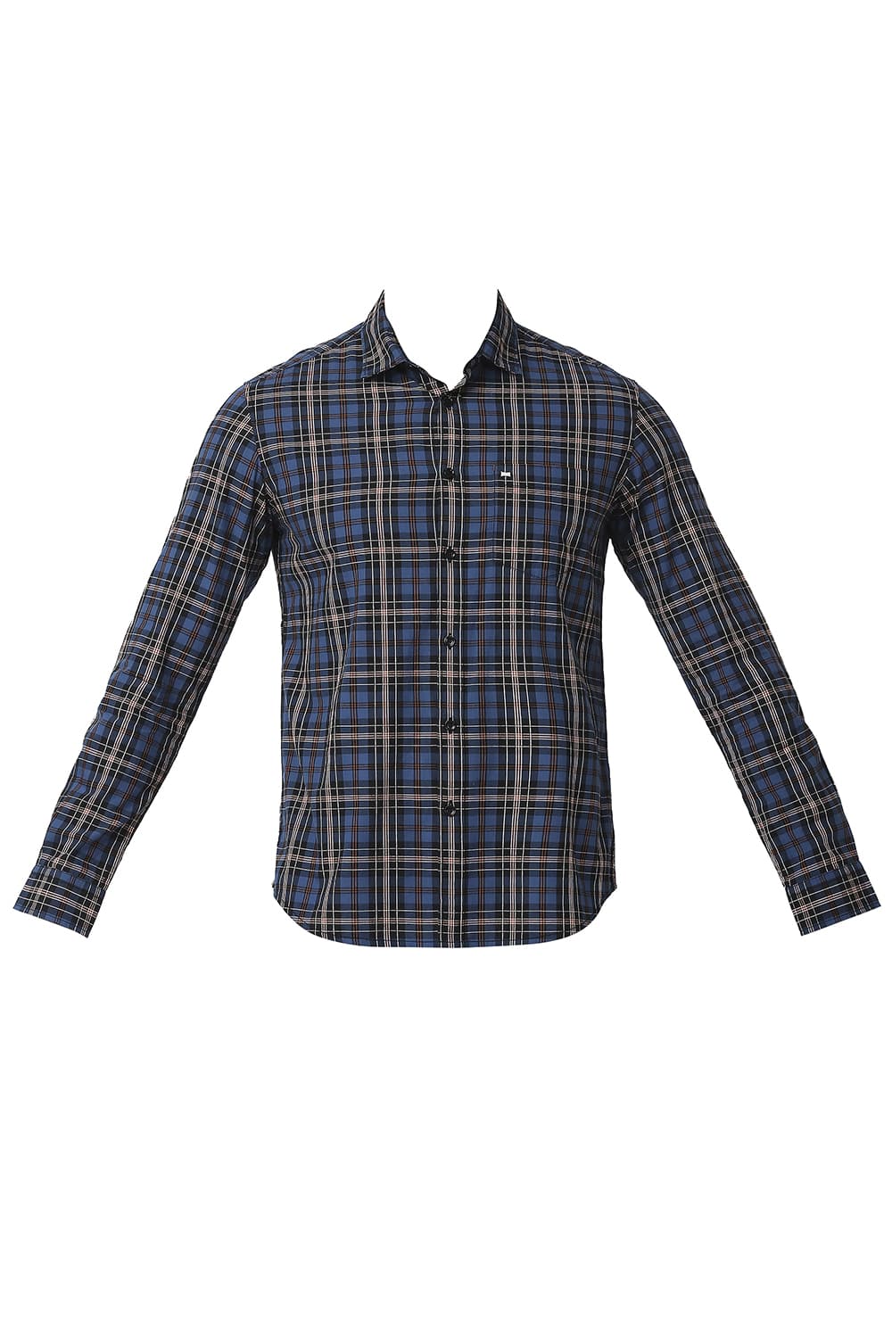 BASICS SLIM FIT COTTON CHECKS SHIRT