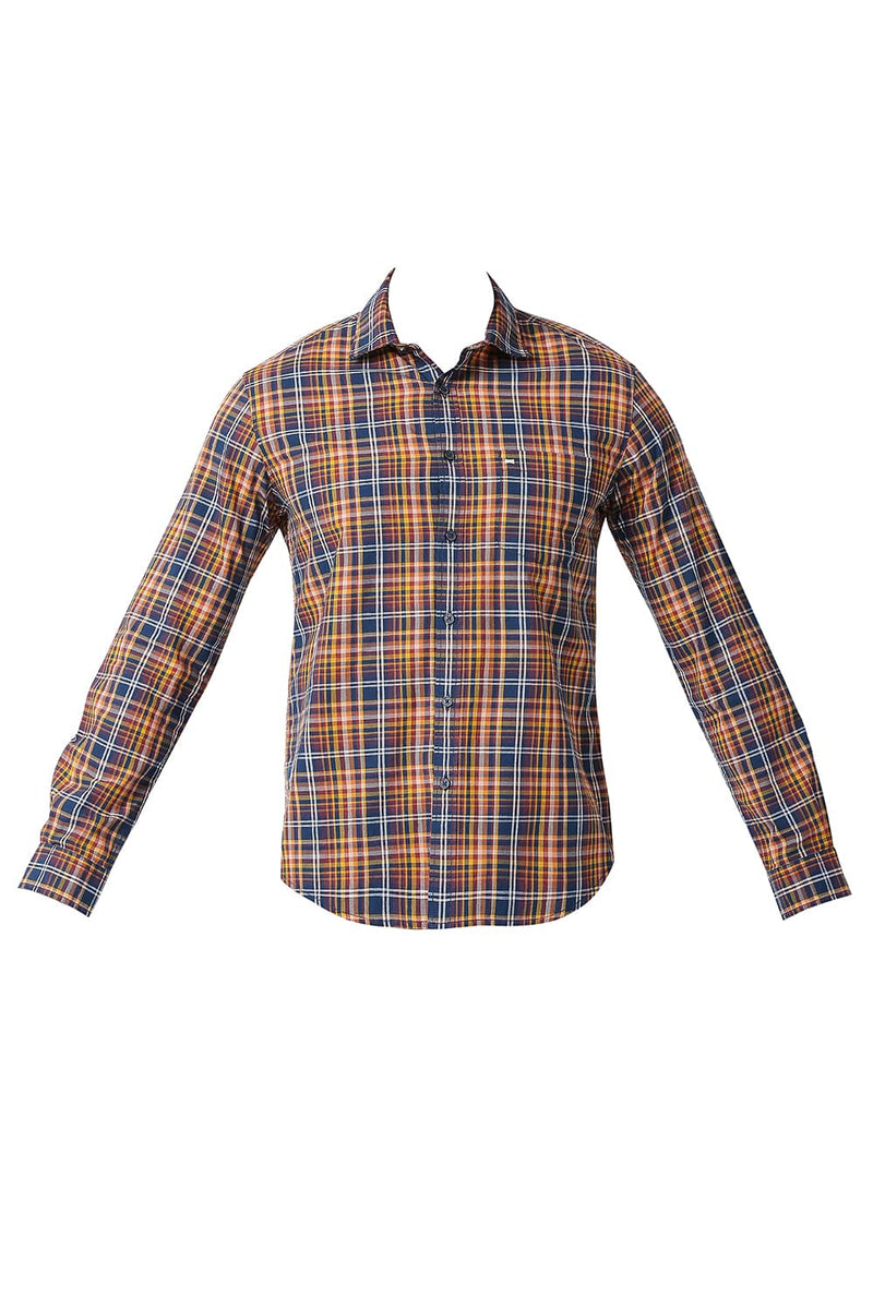 BASICS SLIM FIT COTTON CHECKS SHIRT