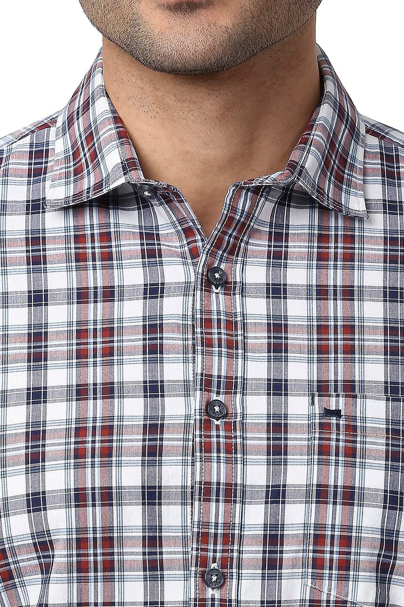 BASICS SLIM FIT COTTON CHECKS SHIRT