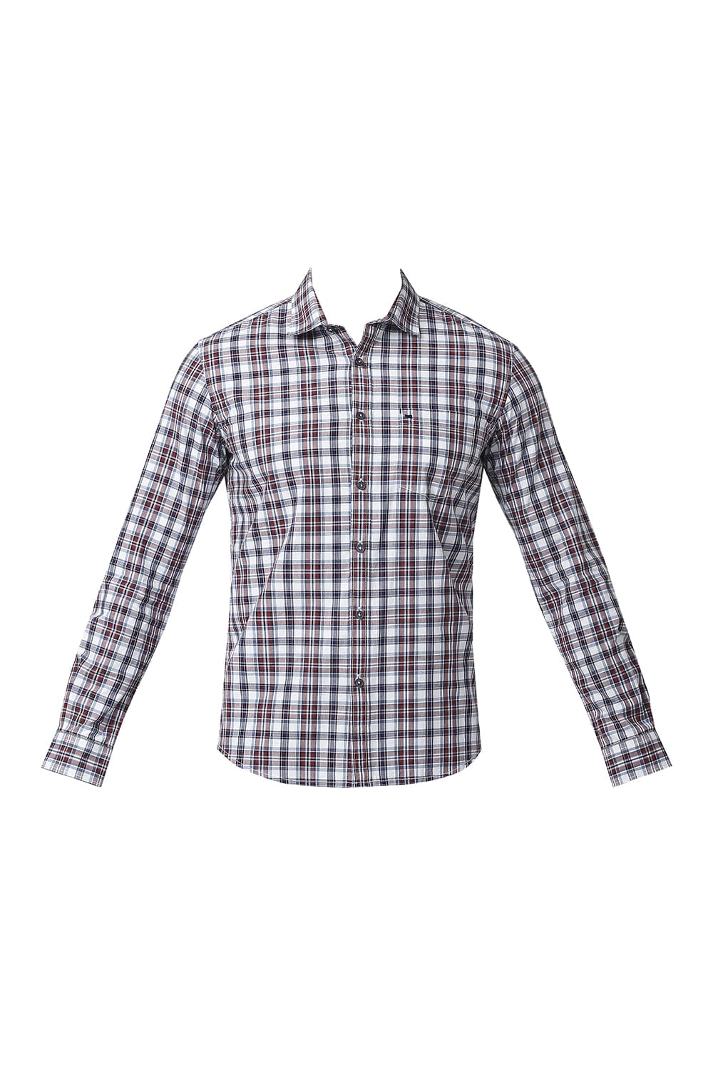 BASICS SLIM FIT COTTON CHECKS SHIRT