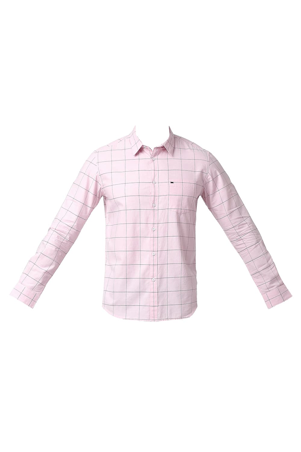 BASICS SLIM FIT COTTON OXFORD CHECKS SHIRT