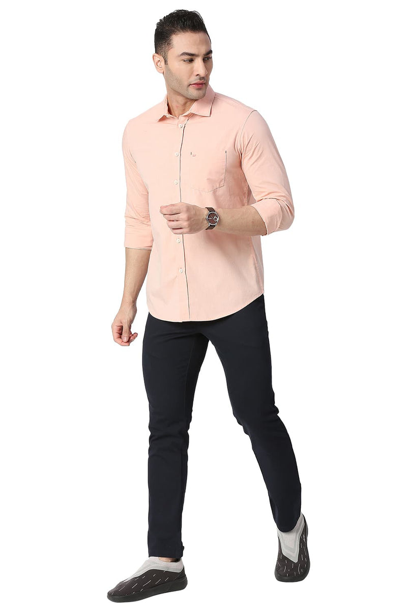 BASICS SLIM FIT COTTON FIL-A-FIL SHIRT