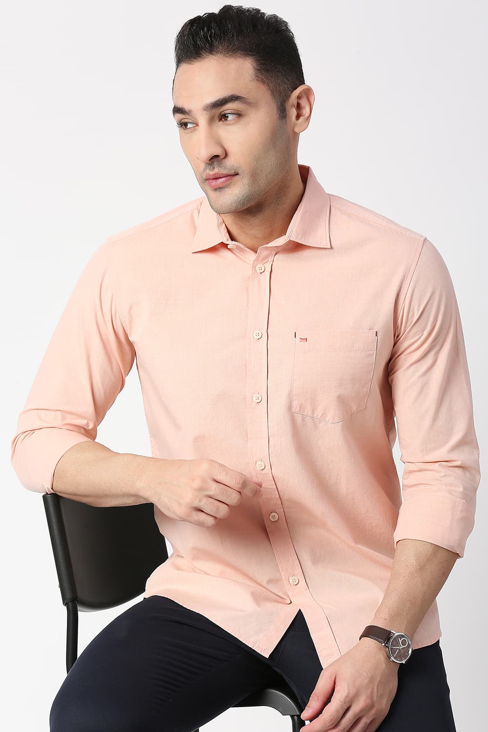 Slim Fit Cotton Fil-a-fil Shirt