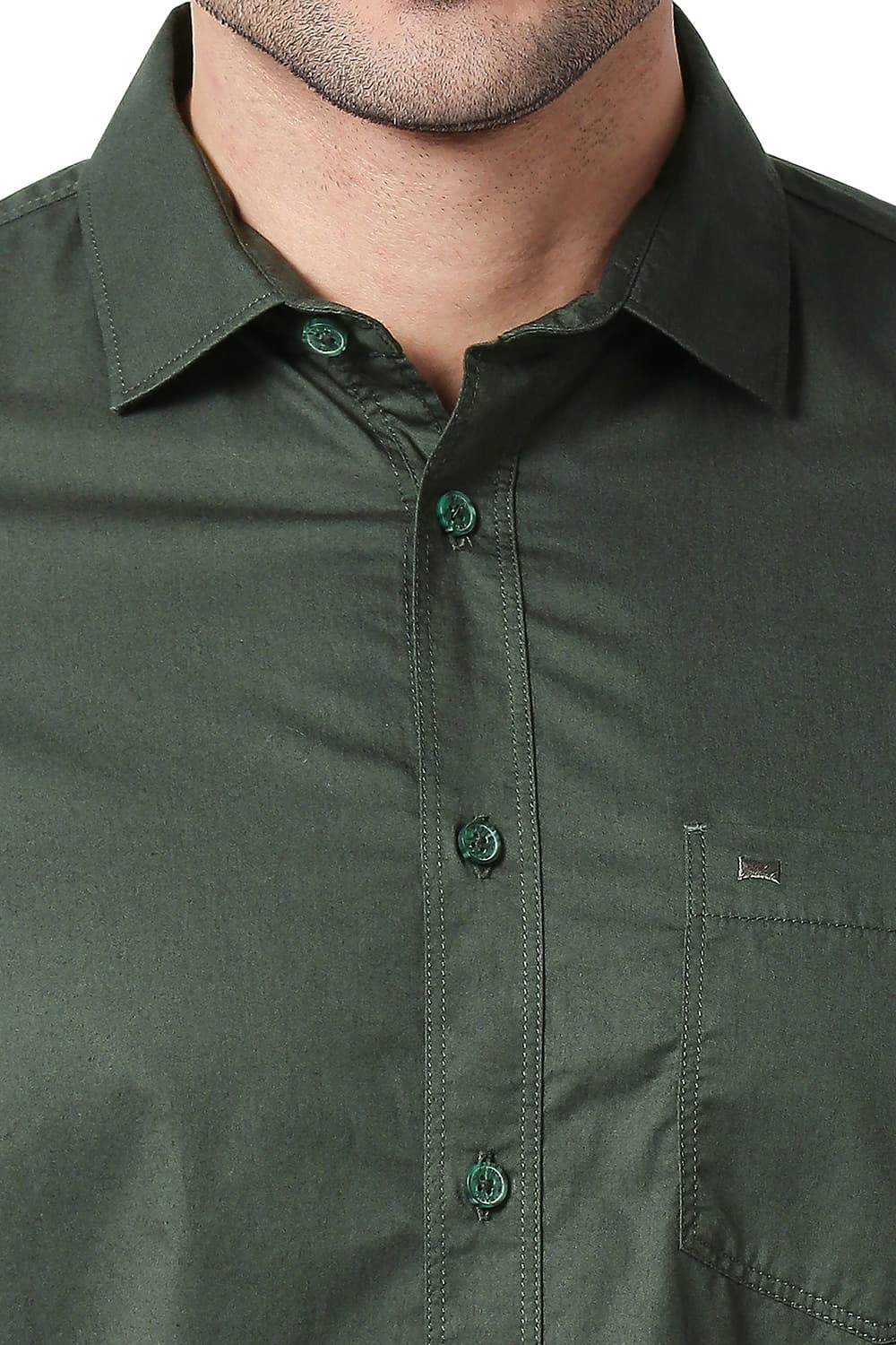 BASICS SLIM FIT COTTON TWILL SHIRT