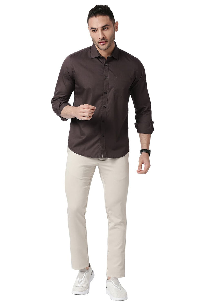 BASICS SLIM FIT COTTON TWILL SHIRT