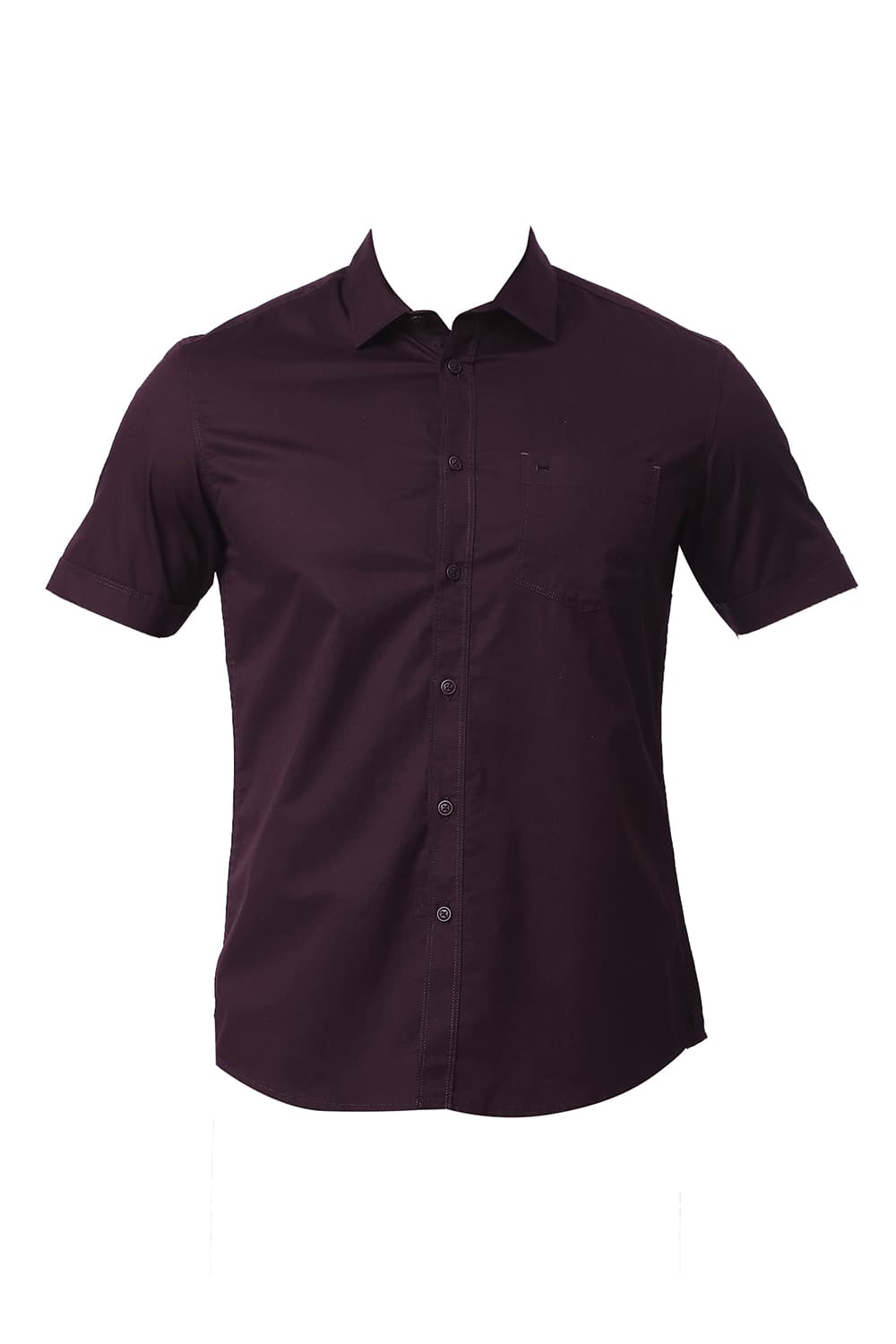 BASICS SLIM FIT COTTON TWILL HALFSLEEVES SHIRT