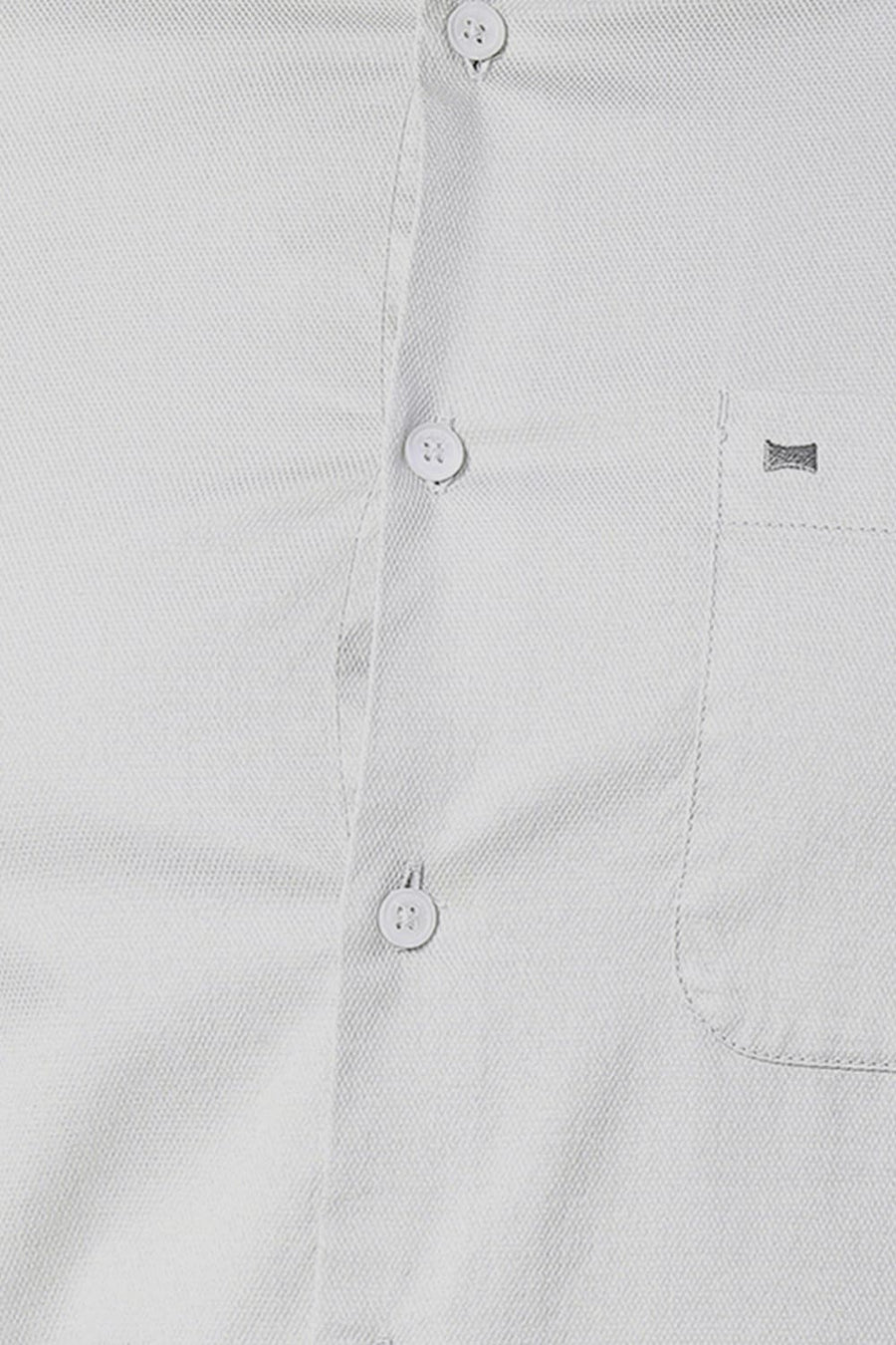 BASICS SLIM FIT BELGIAN GREY COTTON DOBBY SHIRT