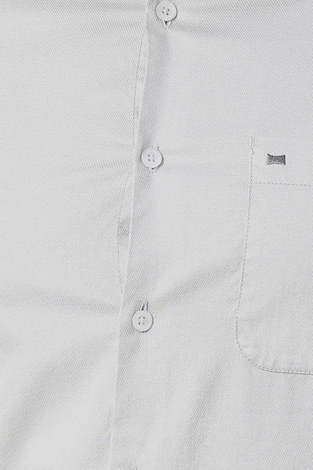 BASICS SLIM FIT COTTON DOBBY SHIRT