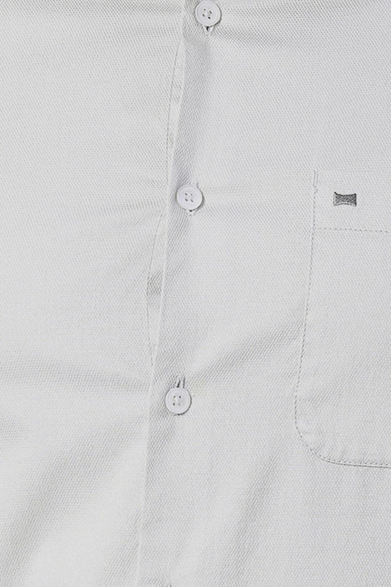 BASICS SLIM FIT COTTON DOBBY SHIRT