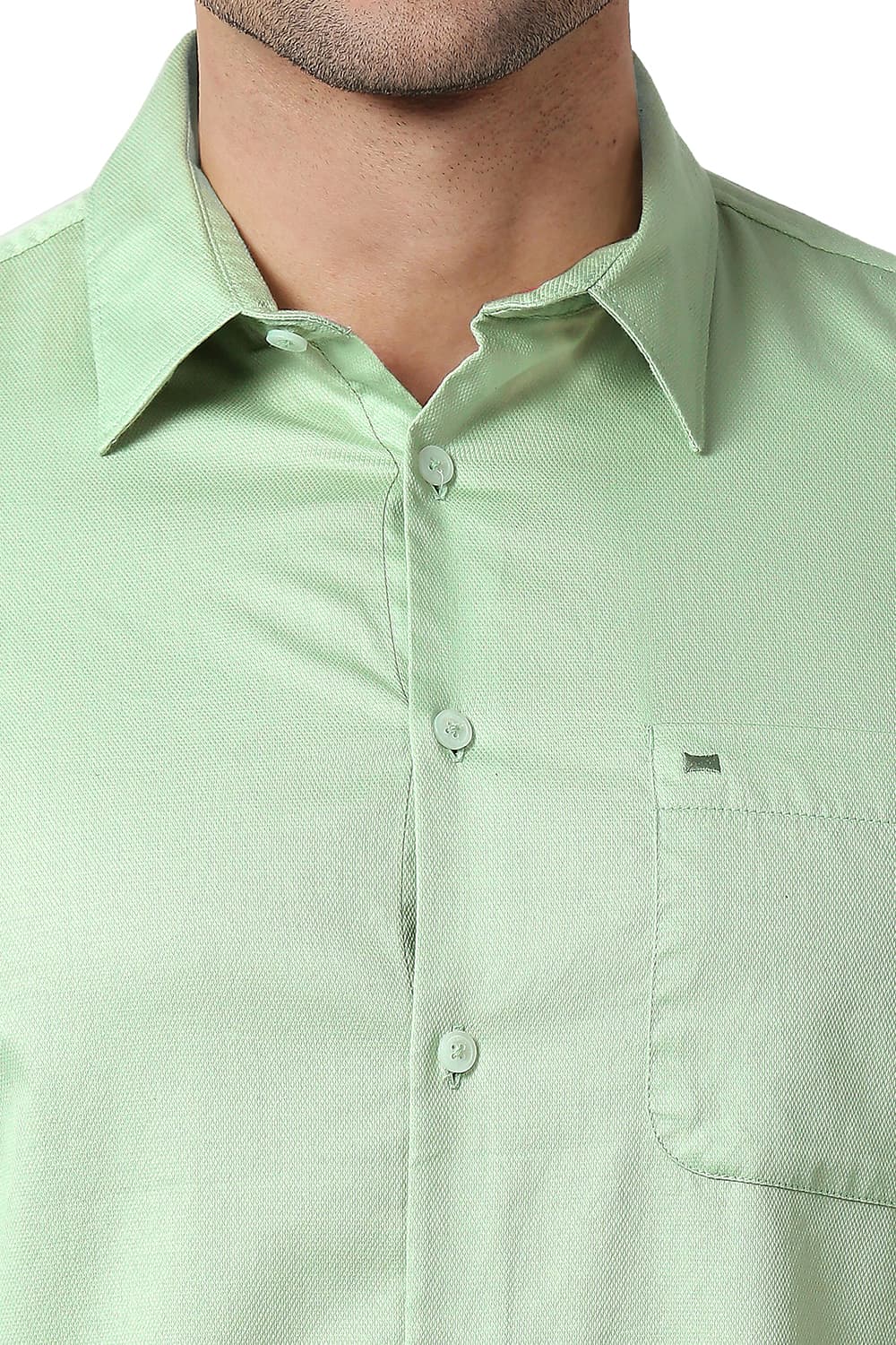 BASICS SLIM FIT COTTON DOBBY HALFSLEEVES SHIRT