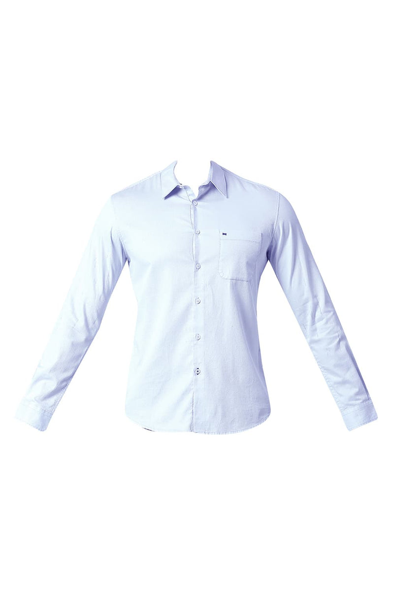 BASICS SLIM FIT COTTON DOBBY SHIRT