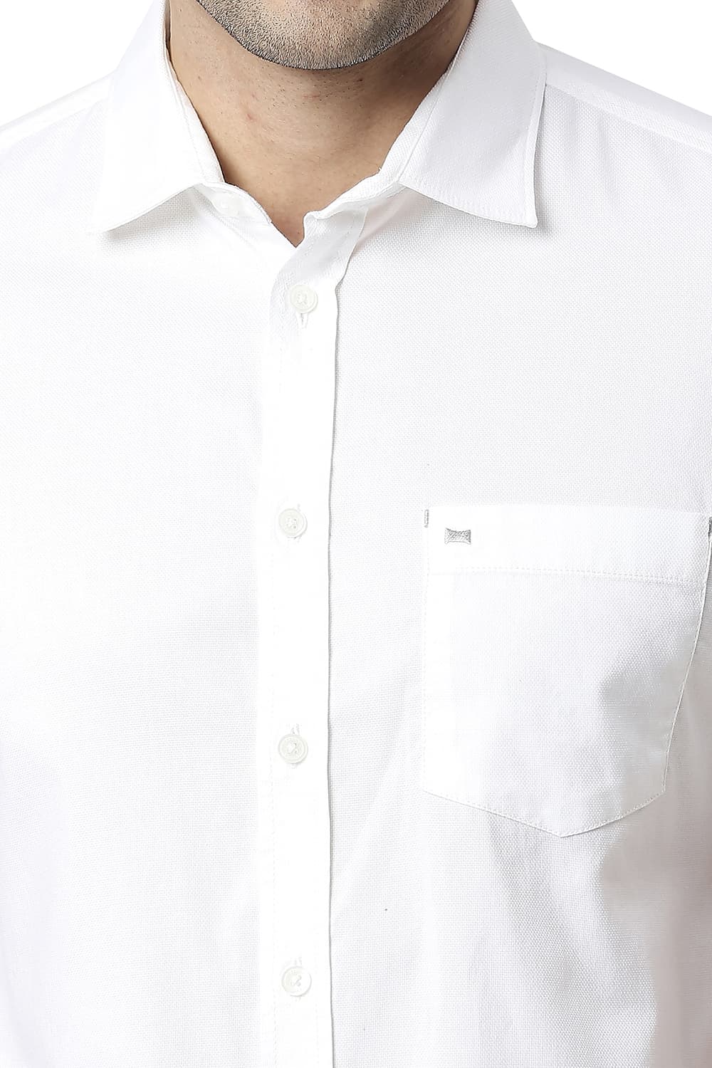 BASICS SLIM FIT COTTON DOBBY HALFSLEEVES SHIRT