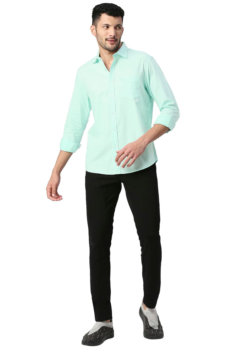 BASICS SLIM FIT COTTON DOBBY SHIRT