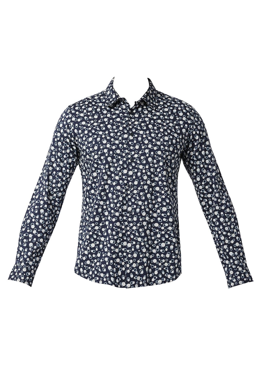 BASICS SLIM FIT COTTON VISCOSE PRINTED SHIRT