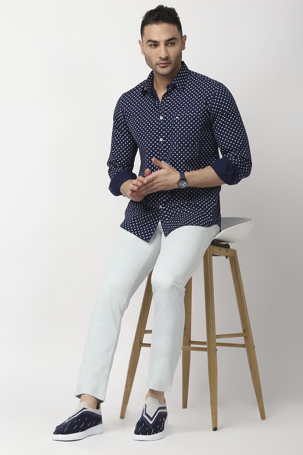 Slim Fit Cotton Poplin Printed Shirt