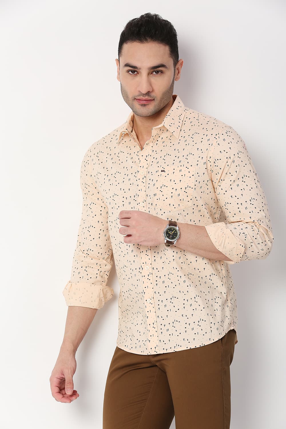 Slim Fit Cotton Printed Shirt