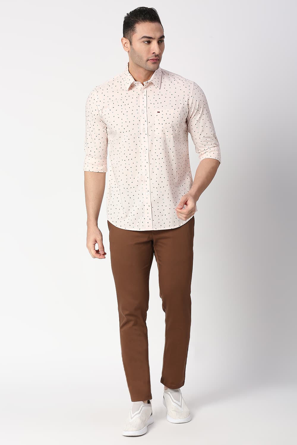 Slim Fit Cotton Poplin Printed Shirt