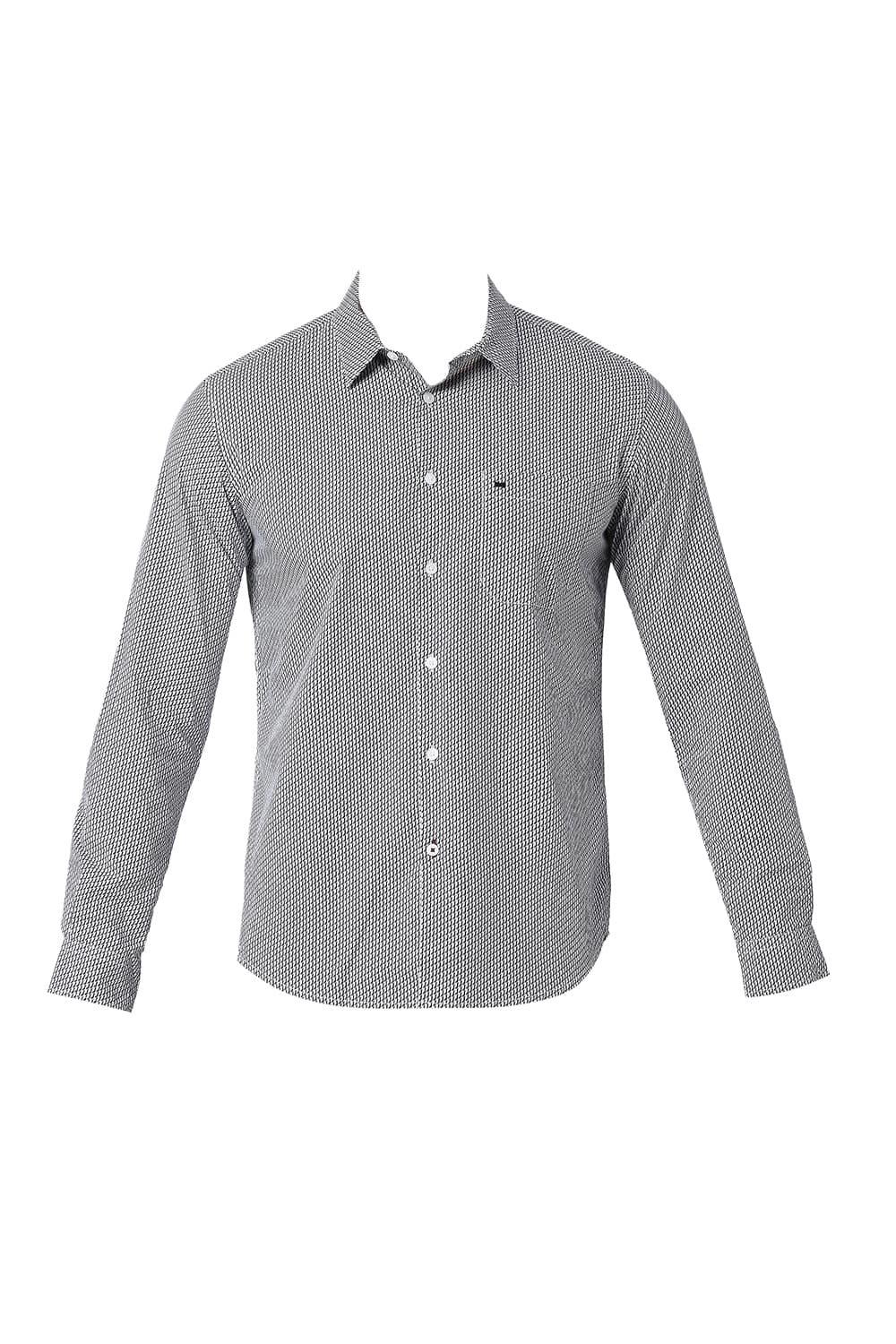 BASICS SLIM FIT COTTON POPLIN PRINTED SHIRT