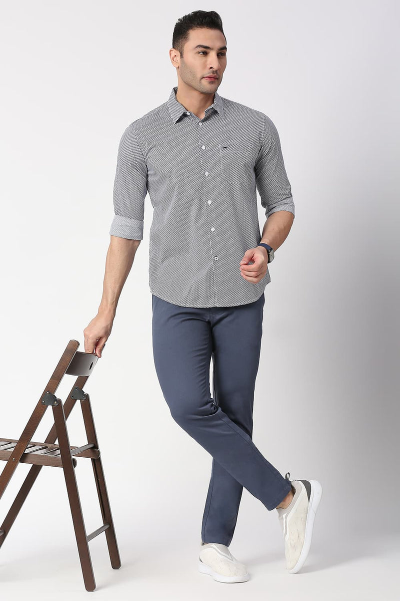 Slim Fit Cotton Poplin Printed Shirt