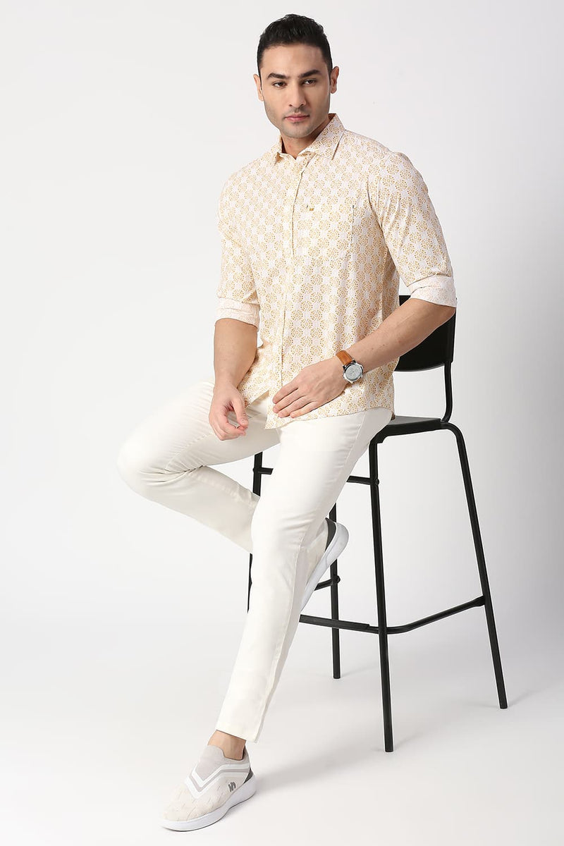 Slim Fit Cotton Poplin Printed Shirt