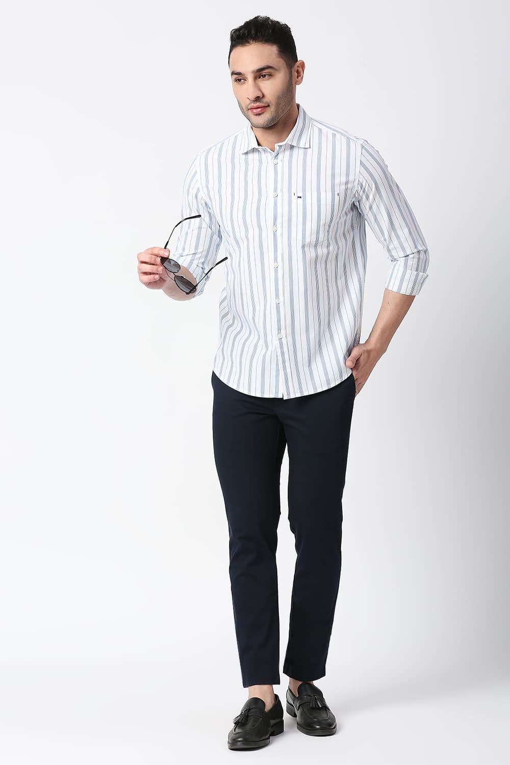 Slim Fit Cotton Stripe Shirt