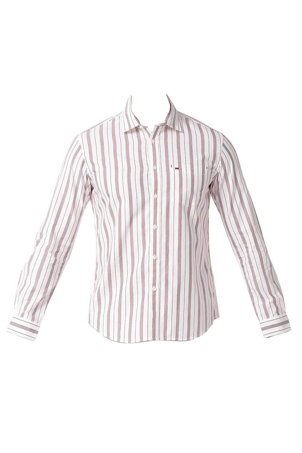 BASICS SLIM FIT COTTON STRIPE SHIRT