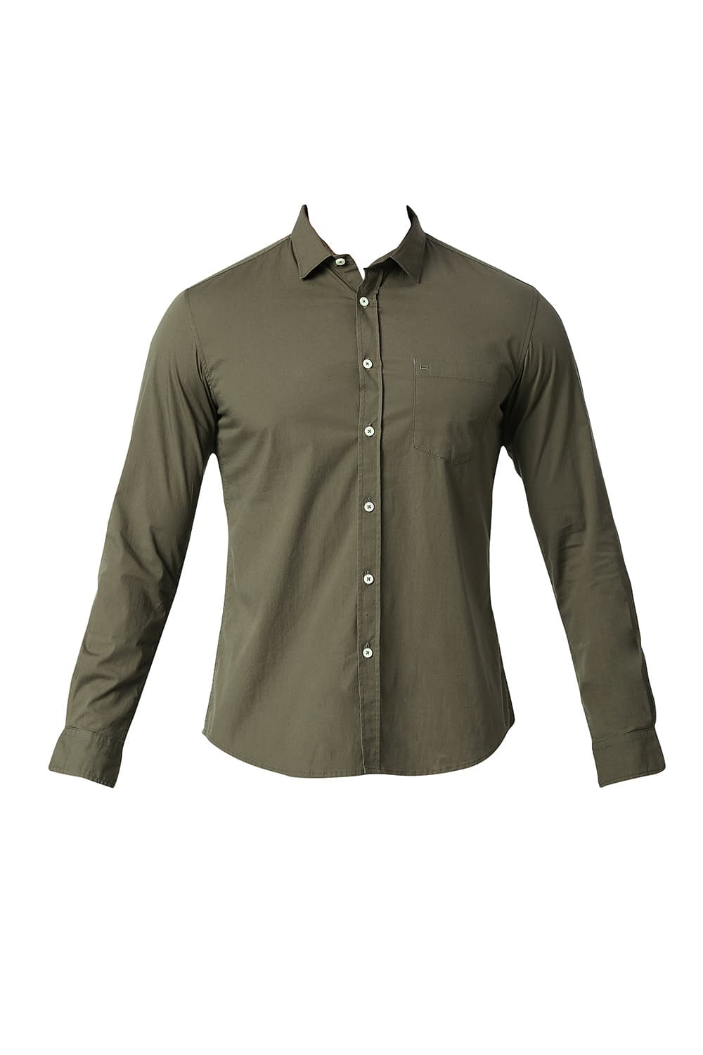 BASICS SLIM FIT COTTON POPLIN STRETCH SHIRT