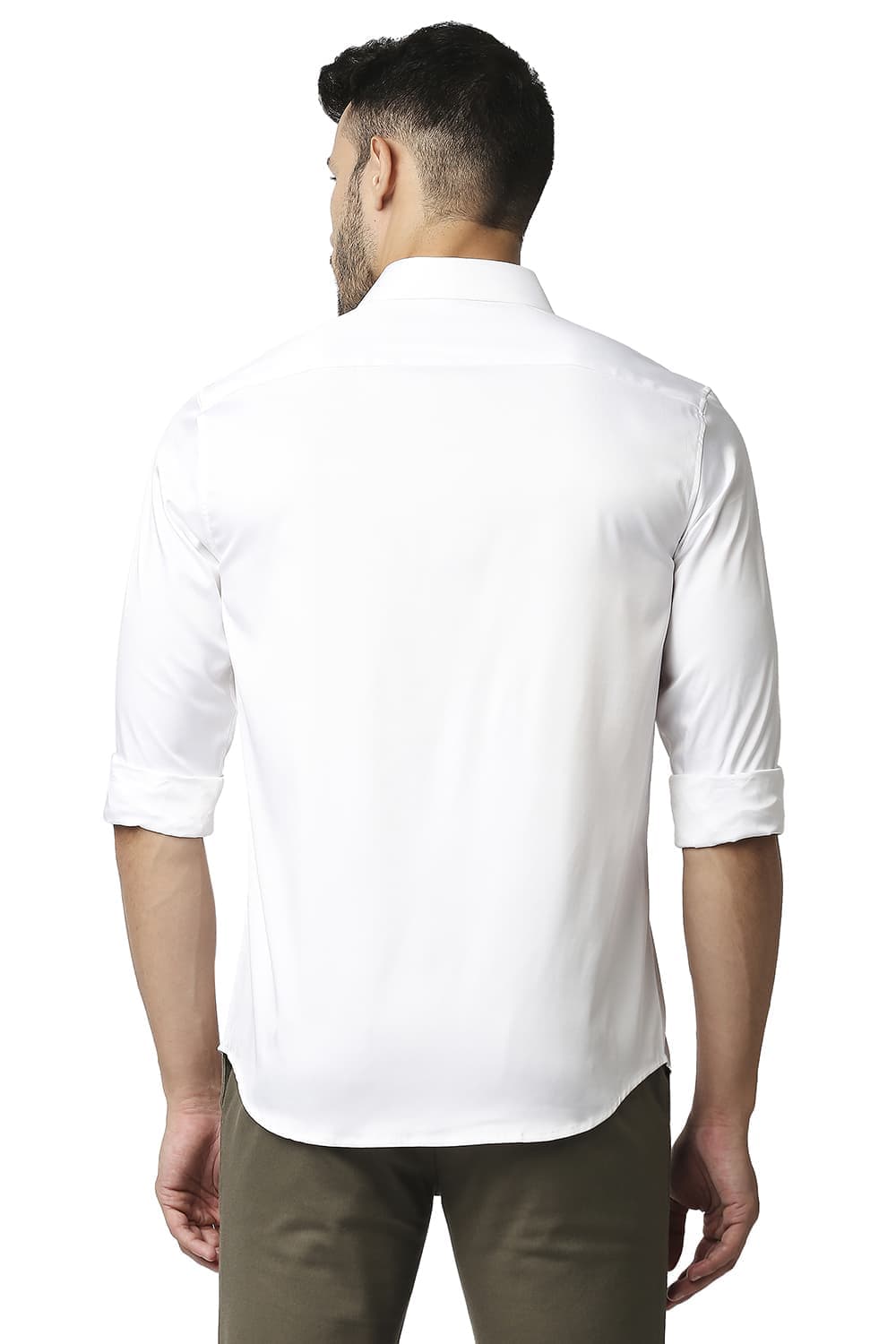 BASICS SLIM FIT POLYESTER STRETCH SHIRT