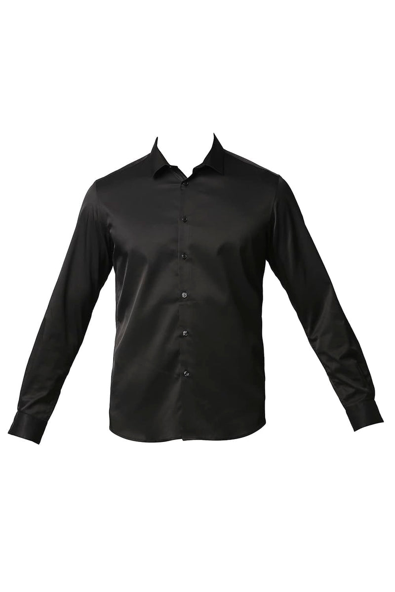 BASICS SLIM FIT POLYESTER STRETCH SHIRT