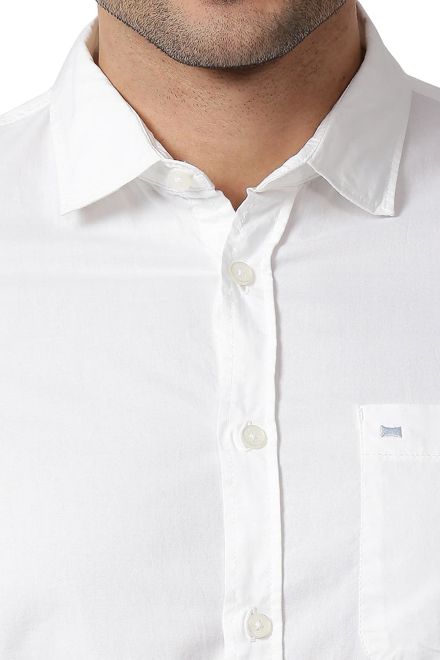 BASICS SLIM FIT BRIGHT WHITE COTTON OXFORD SHIRT