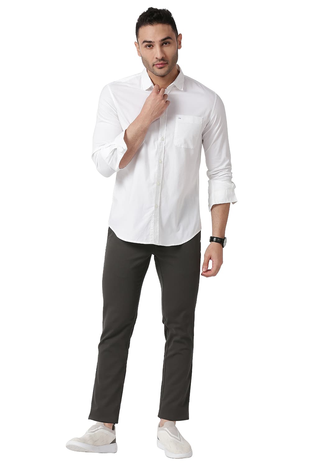 BASICS SLIM FIT COTTON OXFORD SHIRT