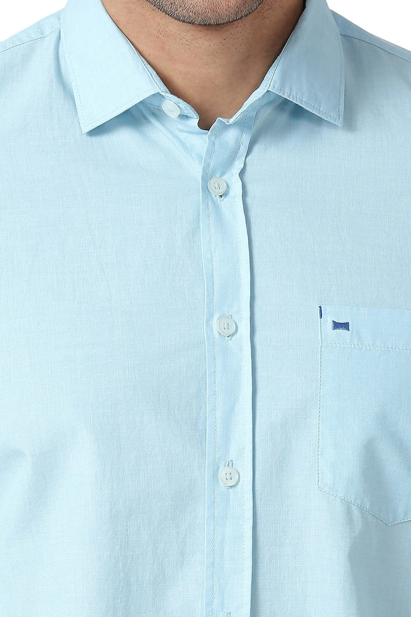 BASICS SLIM FIT COTTON FIL-A-FIL SHIRT