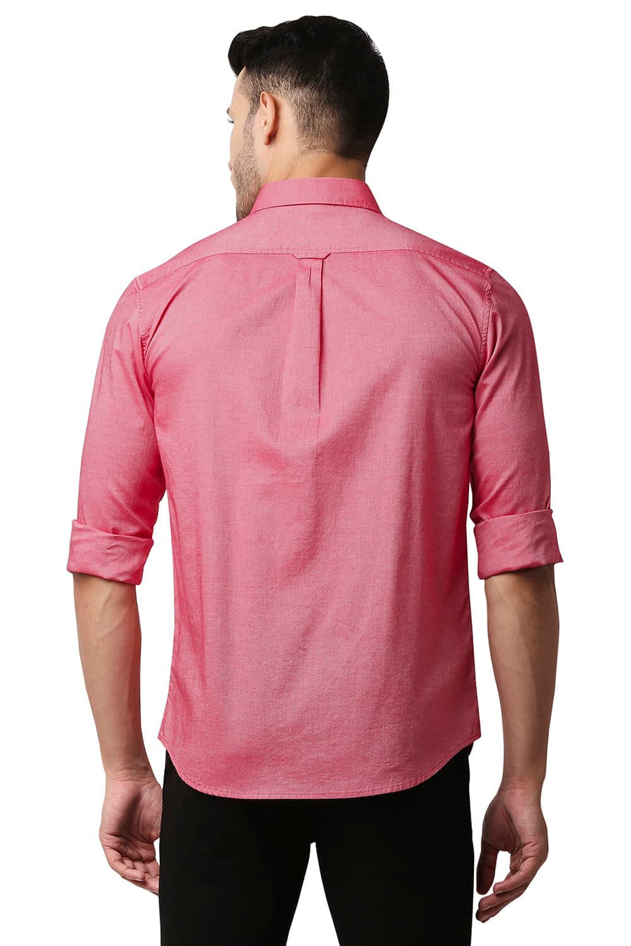 BASICS SLIM FIT CEDAR RED COTTON OXFORD SHIRT