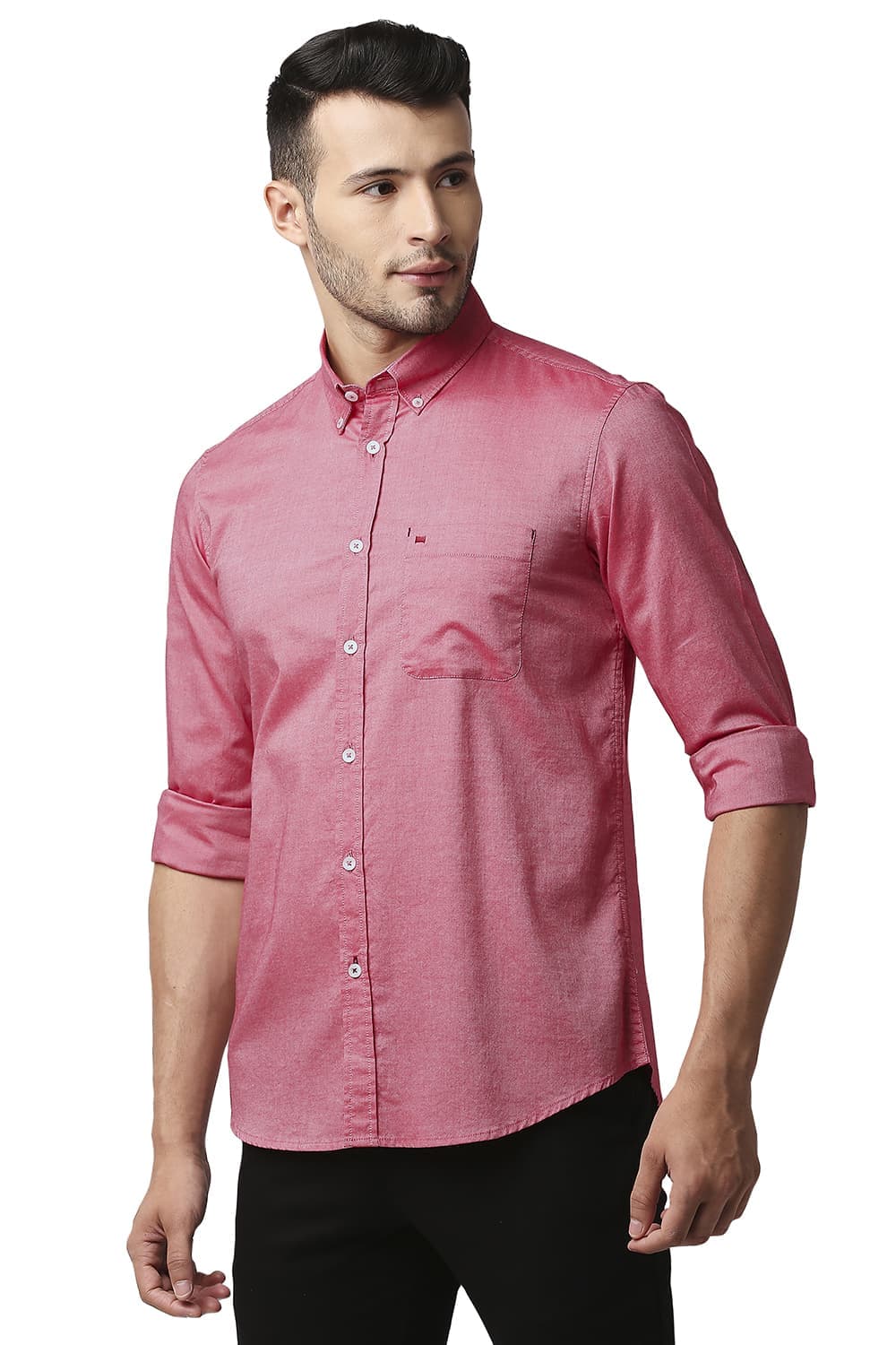 BASICS SLIM FIT COTTON OXFORD SHIRT