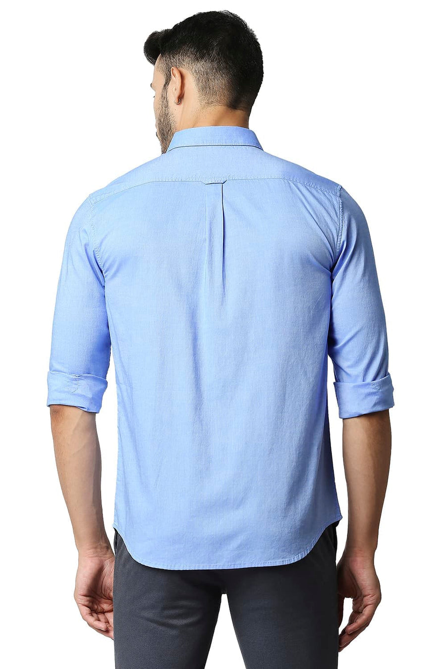 BASICS SLIM FIT WINDSURFER BLUE COTTON OXFORD SHIRT