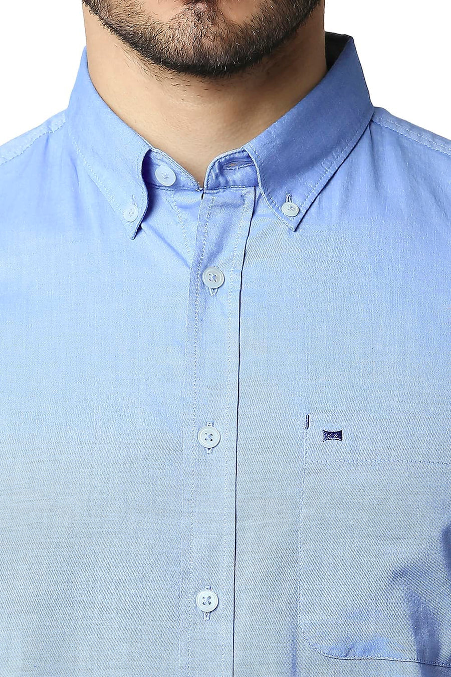 BASICS SLIM FIT WINDSURFER BLUE COTTON OXFORD SHIRT
