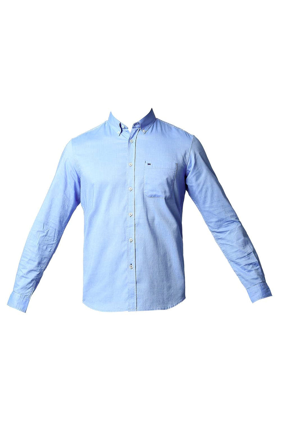 BASICS SLIM FIT WINDSURFER BLUE COTTON OXFORD SHIRT
