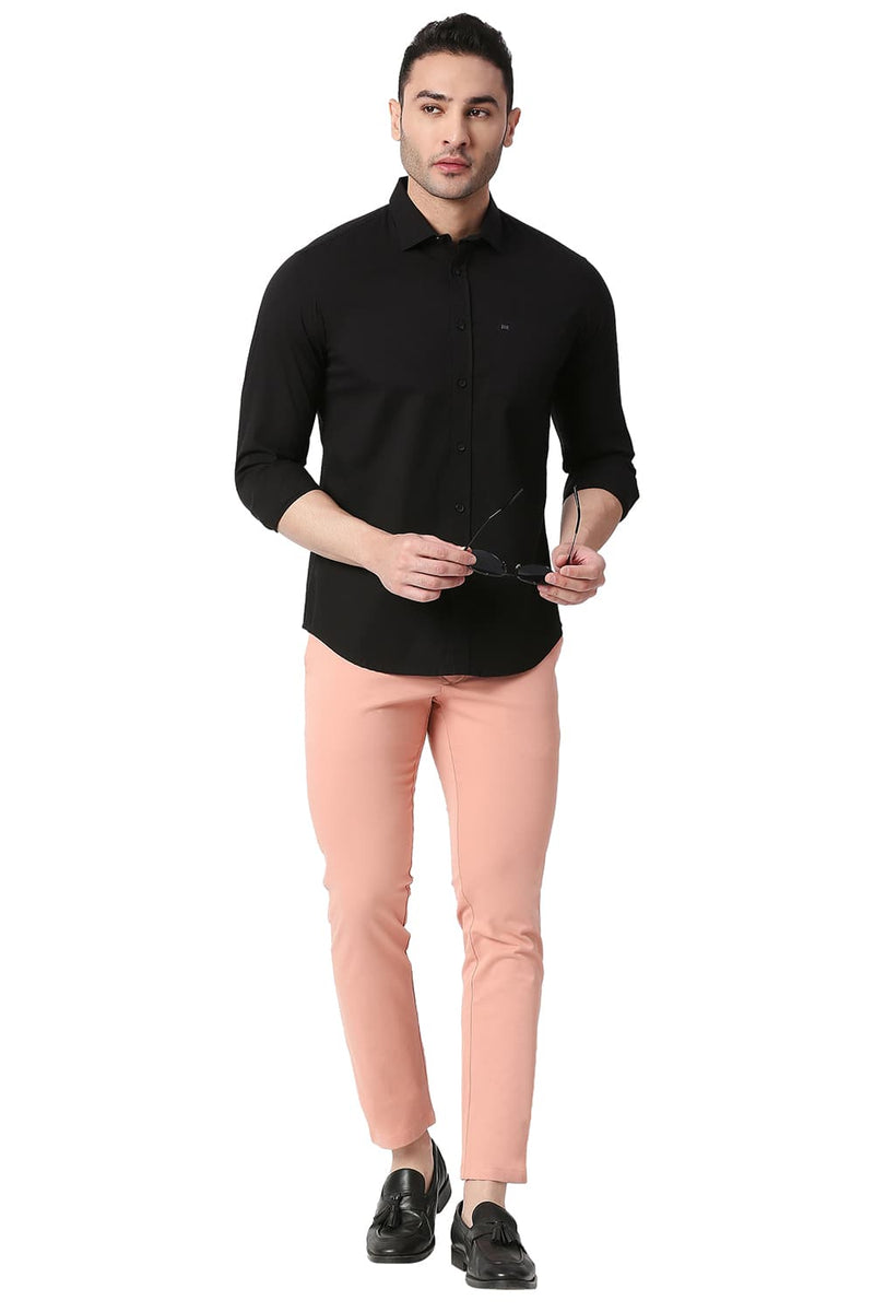 BASICS SLIM FIT COTTON POPLIN STRETCH SHIRT