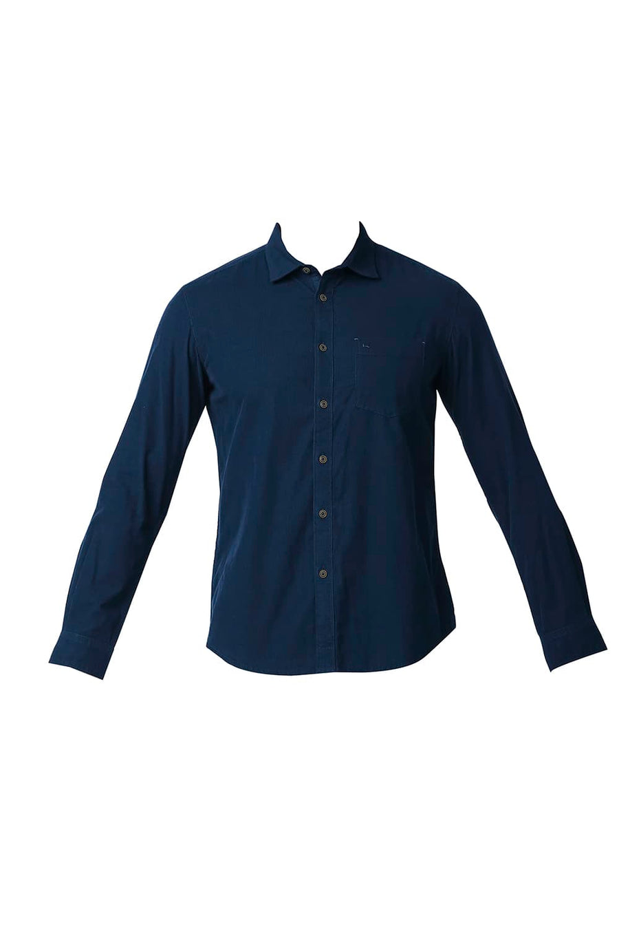 BASICS SLIM FIT TITAN BLUE COTTON CORDUORY SHIRT