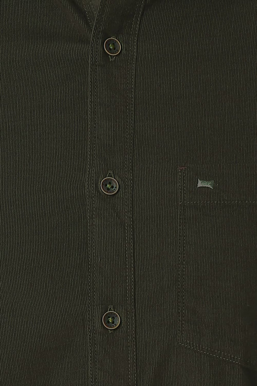 BASICS SLIM FIT ROSIN GREEN COTTON CORDUORY SHIRT