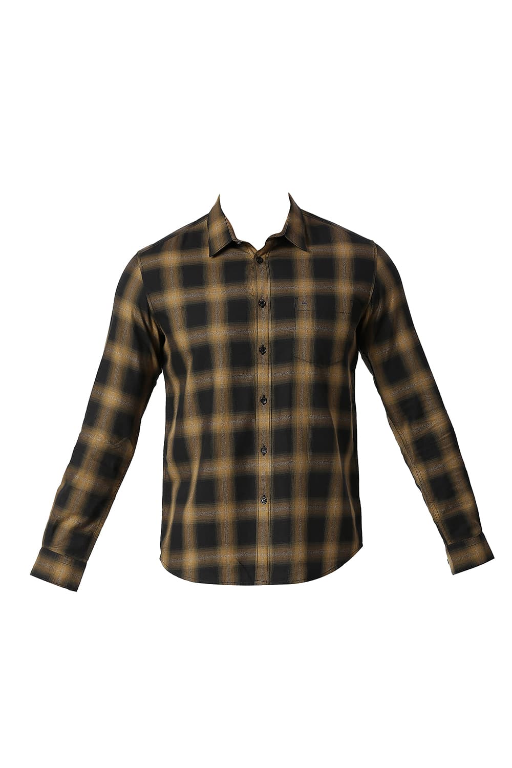 BASICS SLIM FIT COTTON GRINDLE CHECKS SHIRT