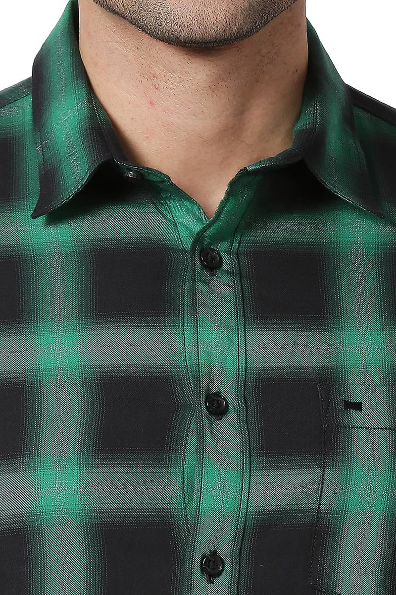 BASICS SLIM FIT COTTON GRINDLE CHECKS SHIRT