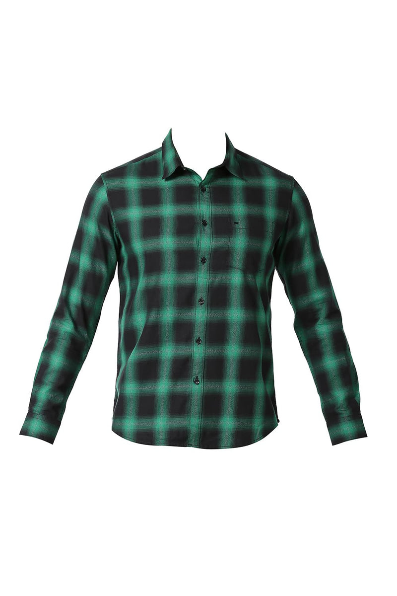 BASICS SLIM FIT COTTON GRINDLE CHECKS SHIRT