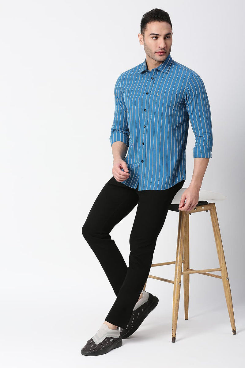 Slim Fit Cotton Stripe Shirt