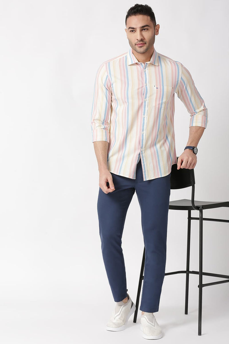 Slim Fit Cotton Stripe Shirt